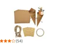 Kit para hacer un cucurucho de cartulina grande. Incluye cartulinas, cuerda, pegatinas y cinta.