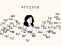 Artista creando un guion literario. El sonido de la máquina de escribir, "TAC", rodea a la creadora mientras trabaja en su portátil.